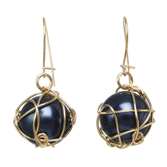 Wrapped Pearl Drop Earrings