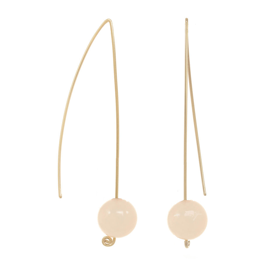 Rose Quartz Wishbone Threader Earrings