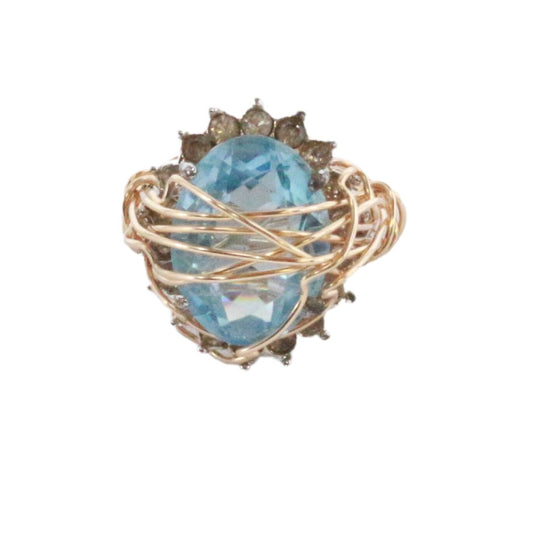 Big Baby Blue - Vintage Cocktail Ring