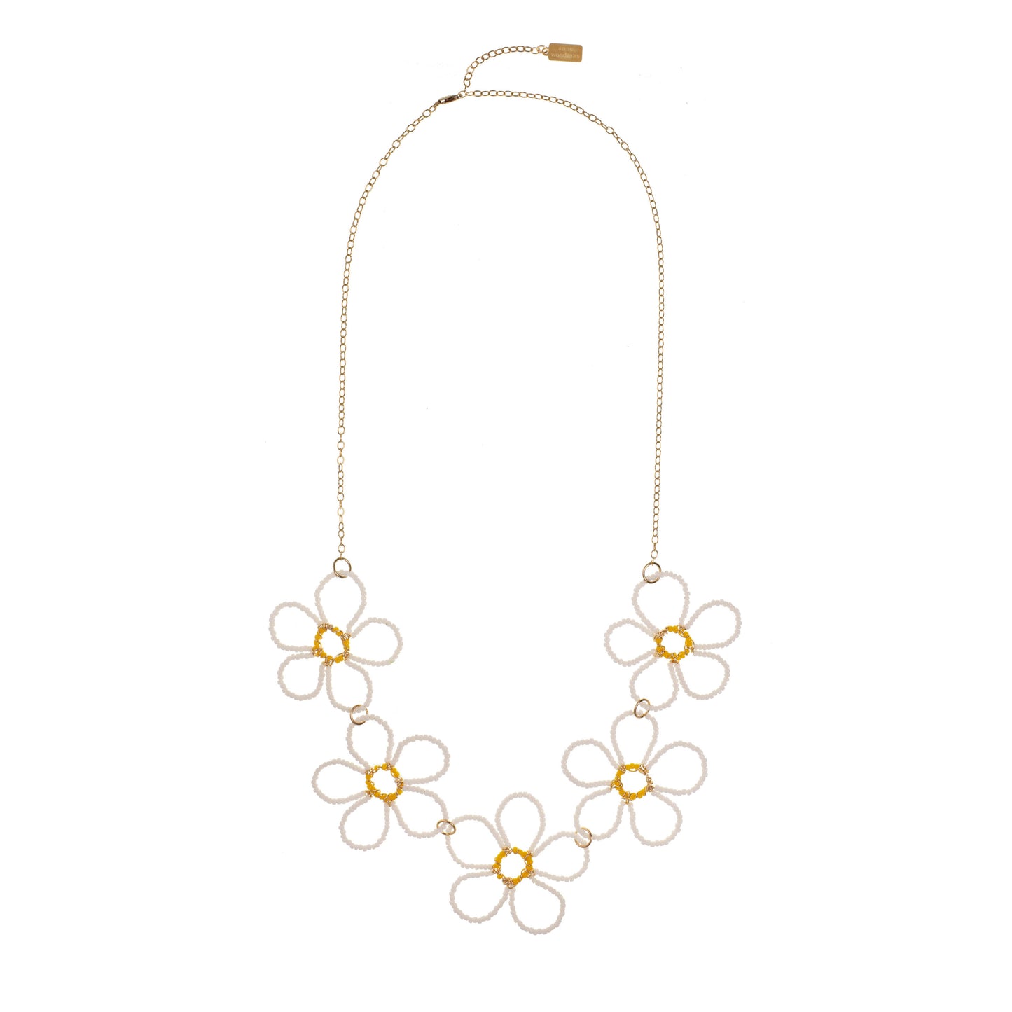 Beaded Flower Bib Necklace