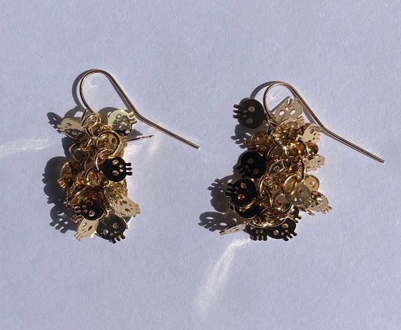 Two in one Skull Cluster earrings