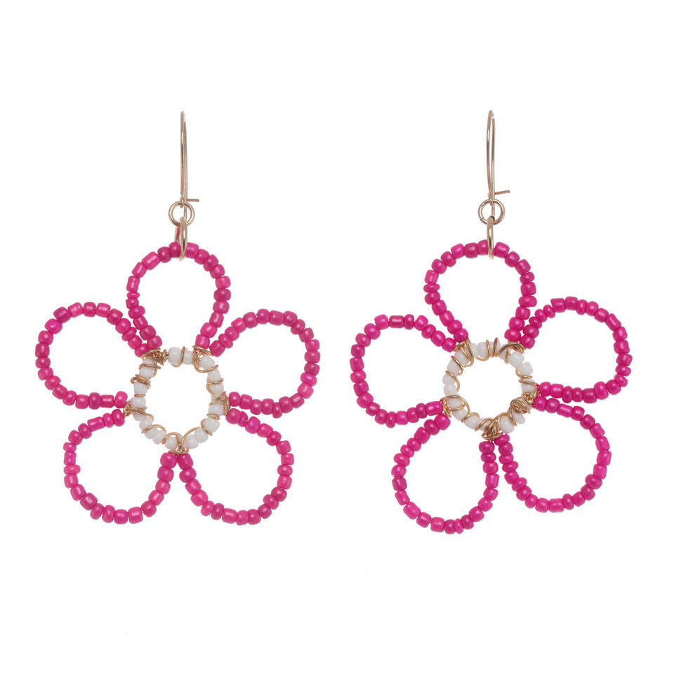 Beaded Flower Earrings