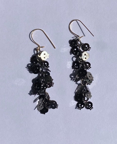 Two in one Skull Cluster earrings